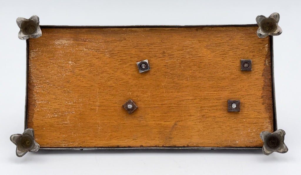 ANTIQUE ENGLISH WALNUT RECEPTION DESK LETTER SET MAGNIFYING GLASS