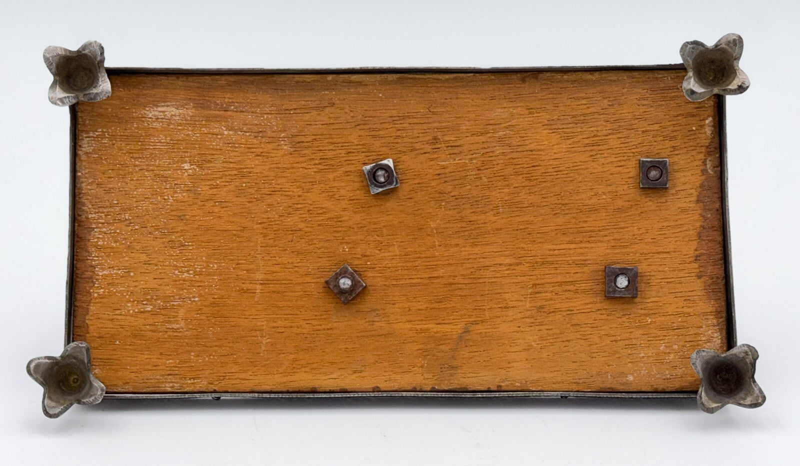 ANTIQUE ENGLISH WALNUT RECEPTION DESK LETTER SET MAGNIFYING GLASS