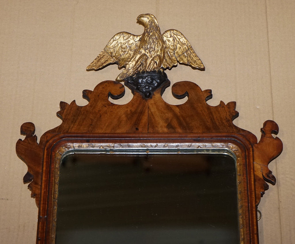 ANTIQUE GEORGIAN CIRCA 1760 THOMAS CHIPPENDALE STYLE GILDED EAGLE WALL MIRROR