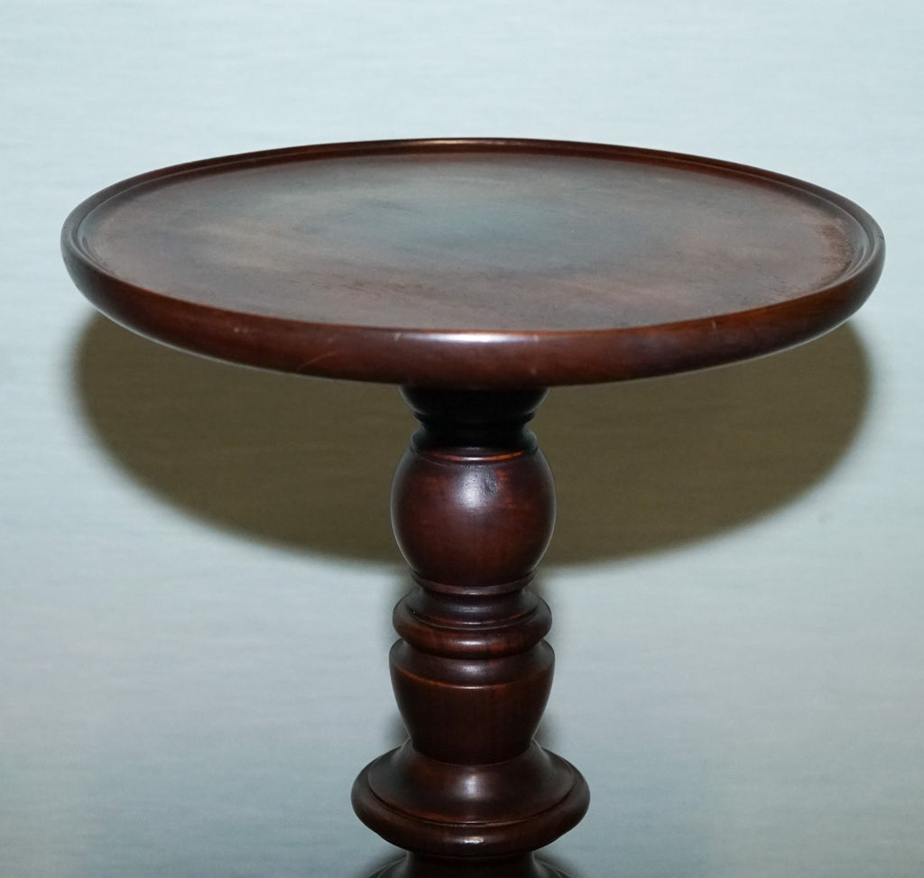 VINTAGE HARDWOOD BARLEY TWIST PEDESTAL PLANT STAND SIDE TABLE