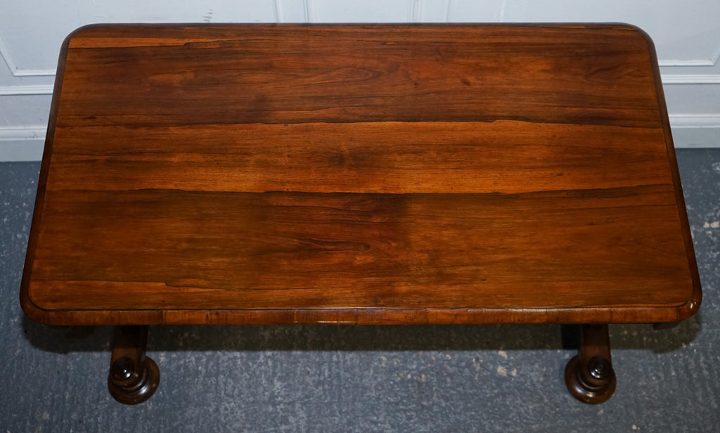 FULLY RESTORED ANTIQUE EARLY VICTORIAN HARDWOOD LIBRARY WRITING TABLE