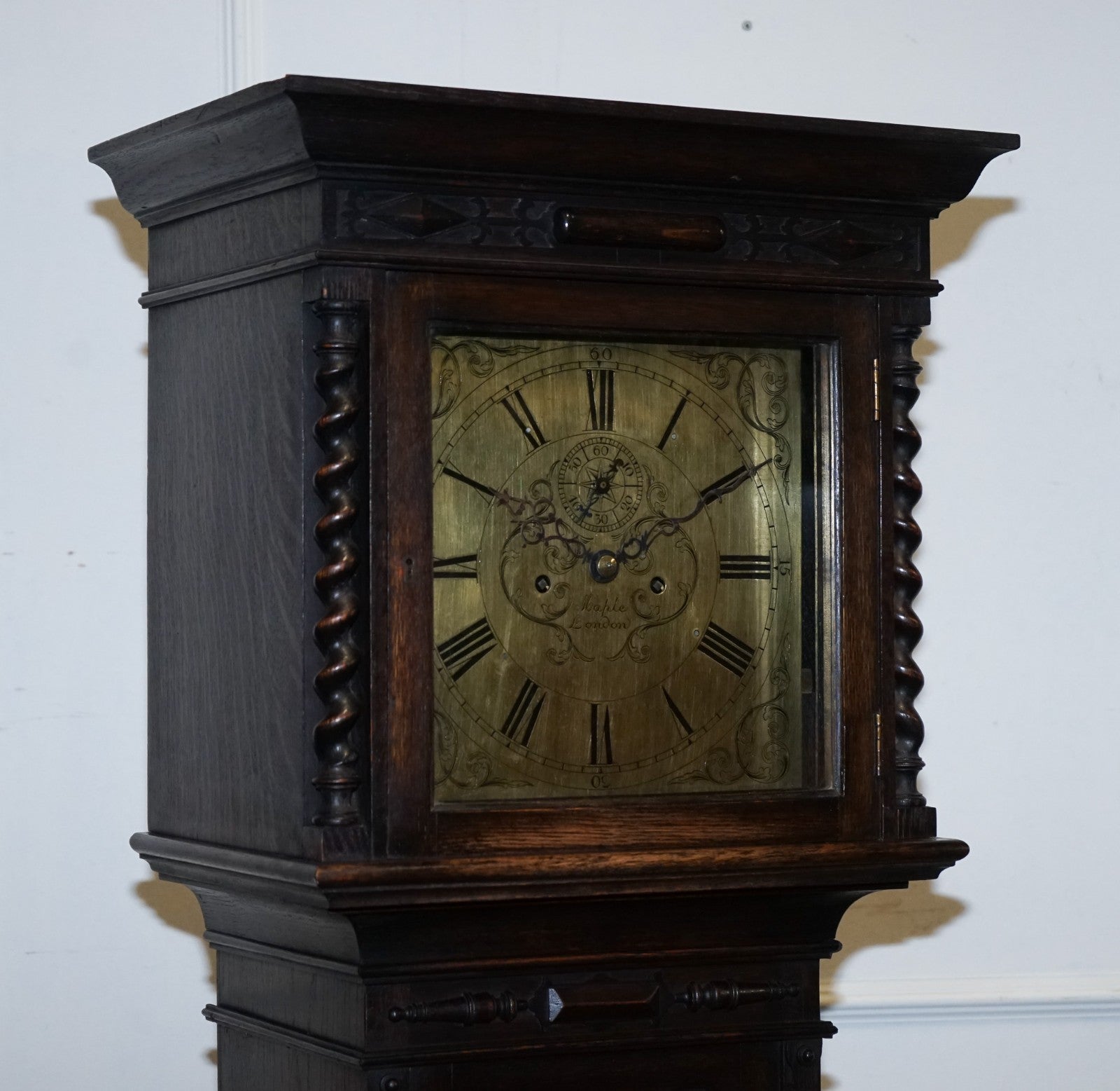 ANTIQUE ENGLISH ARTS & CRAFTS 8 DAY LONGCASE GRANDFATER CLOCK BY MAPLE LONDON