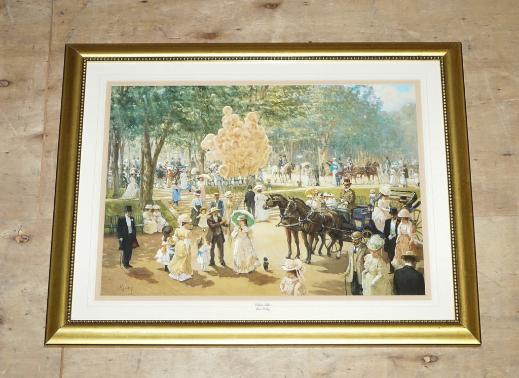 VINTAGE PRINT PAINTING ''BALLOON SELLER'' BY ALAN MALEY 64 X 79 CM
