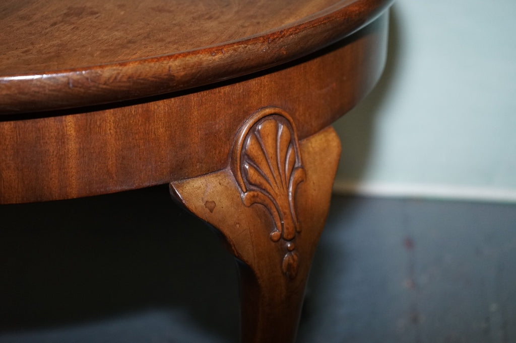 1930s WARING & GILLOW WALNUT ROUND SIDE TABLE QUEEN ANNE STYLE