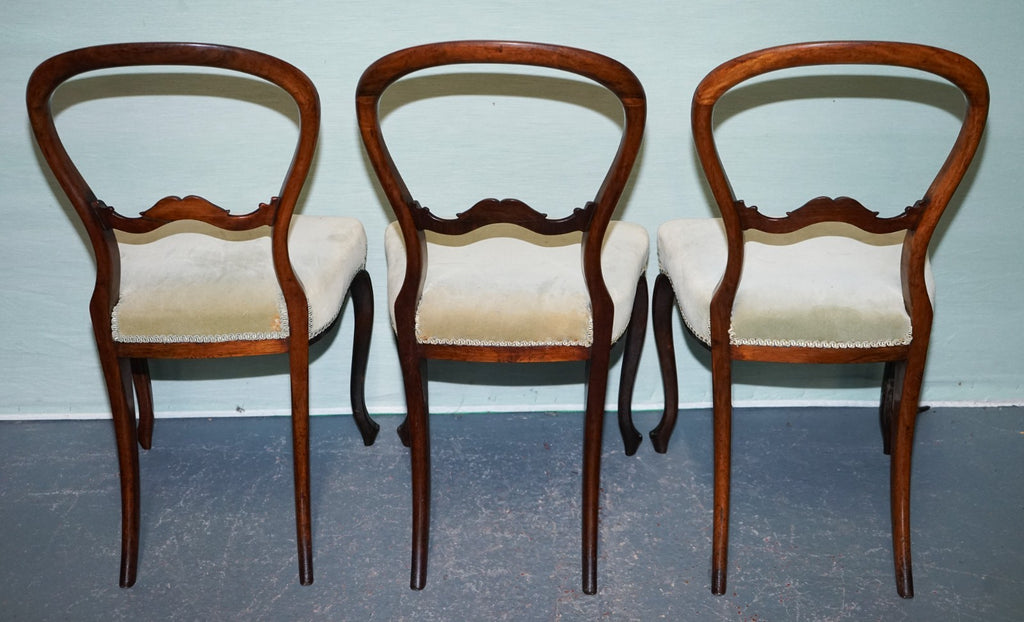 SET OF SIX CIRCA 1860 VICTORIAN BALLOON BACK DINNING CHAIRS