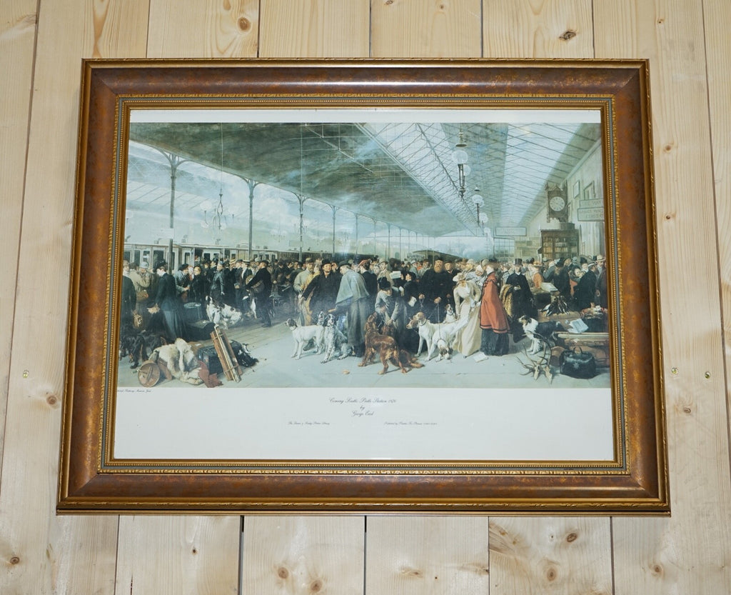 VINTAGE PRINT 'COMING SOUTH PERTH STATION'  1876 BY GEORGE EARL IN FRAME