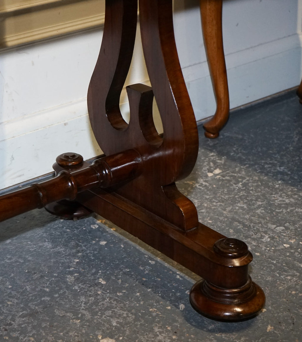 FULLY RESTORED ANTIQUE EARLY VICTORIAN HARDWOOD LIBRARY WRITING TABLE