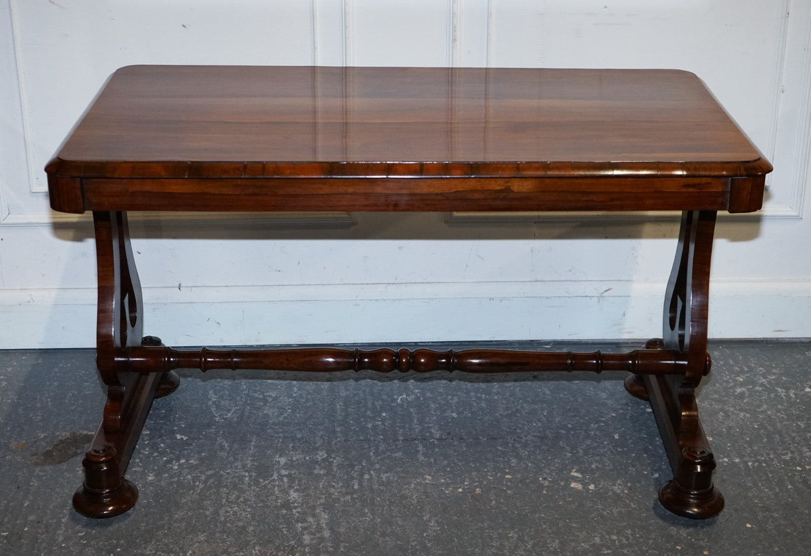 FULLY RESTORED ANTIQUE EARLY VICTORIAN HARDWOOD LIBRARY WRITING TABLE