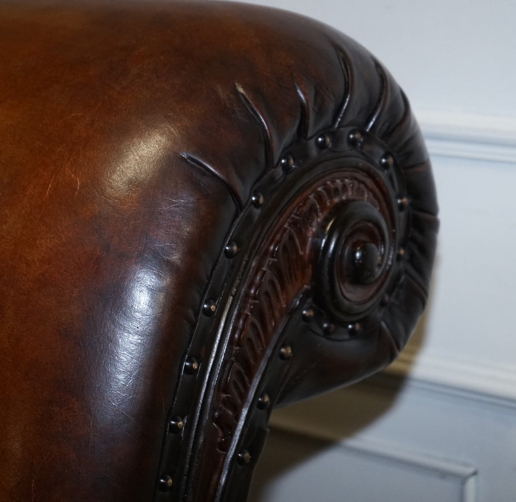 KINGSIZE HAND DYED LEATHER BONAPARTE CARVED BED AND SO TO BED RRP £14,000
