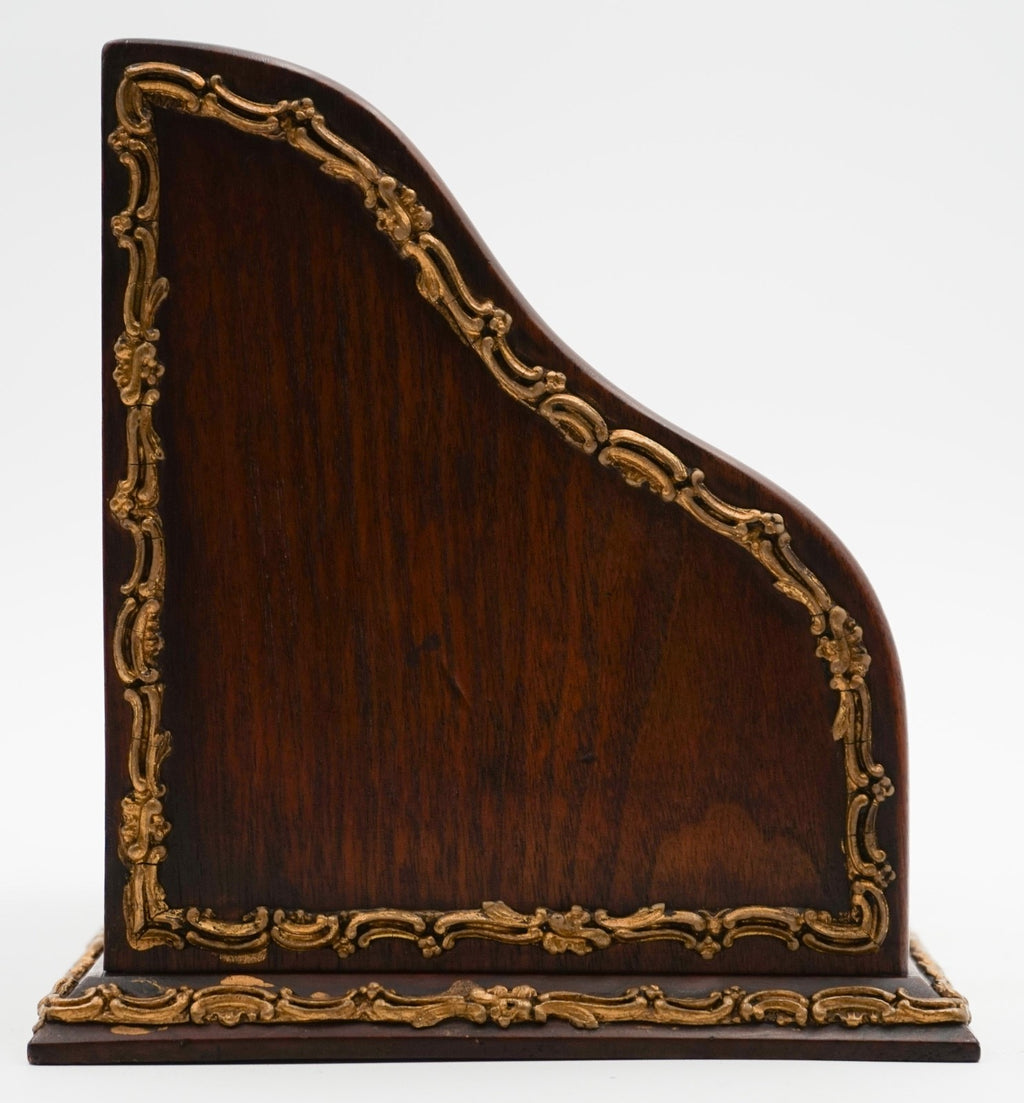 ANTIQUE ENGLISH WOODEN GILTED DESK CLERKS LETTER RACK ORGANISER