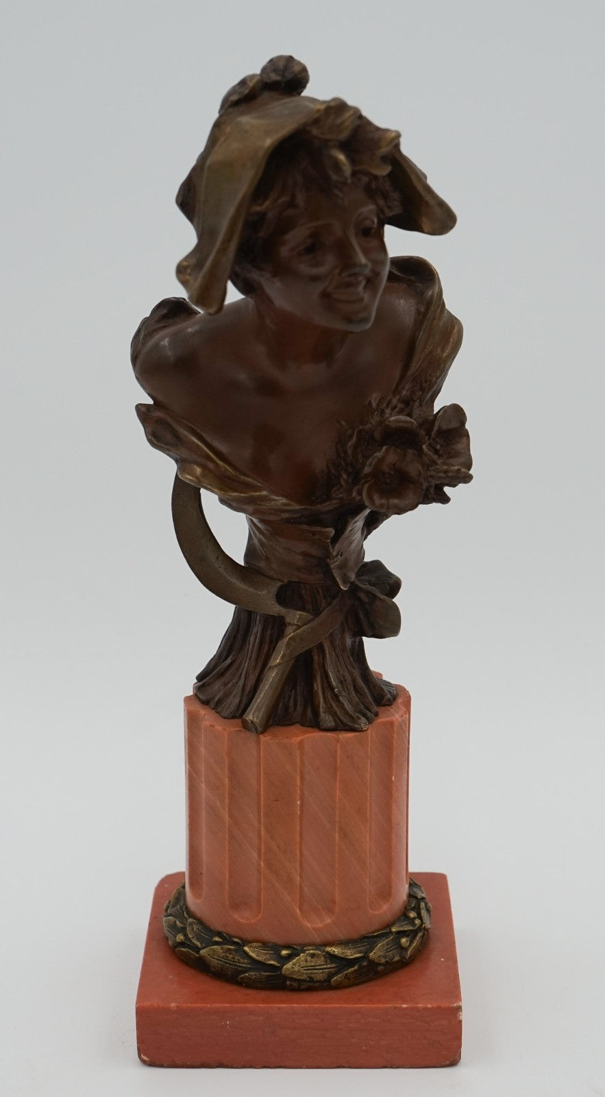 ANTIQUE 1885-1930 GEORGE VAN DER STRAETEN BRONZE BUST OF DUTCH LADY