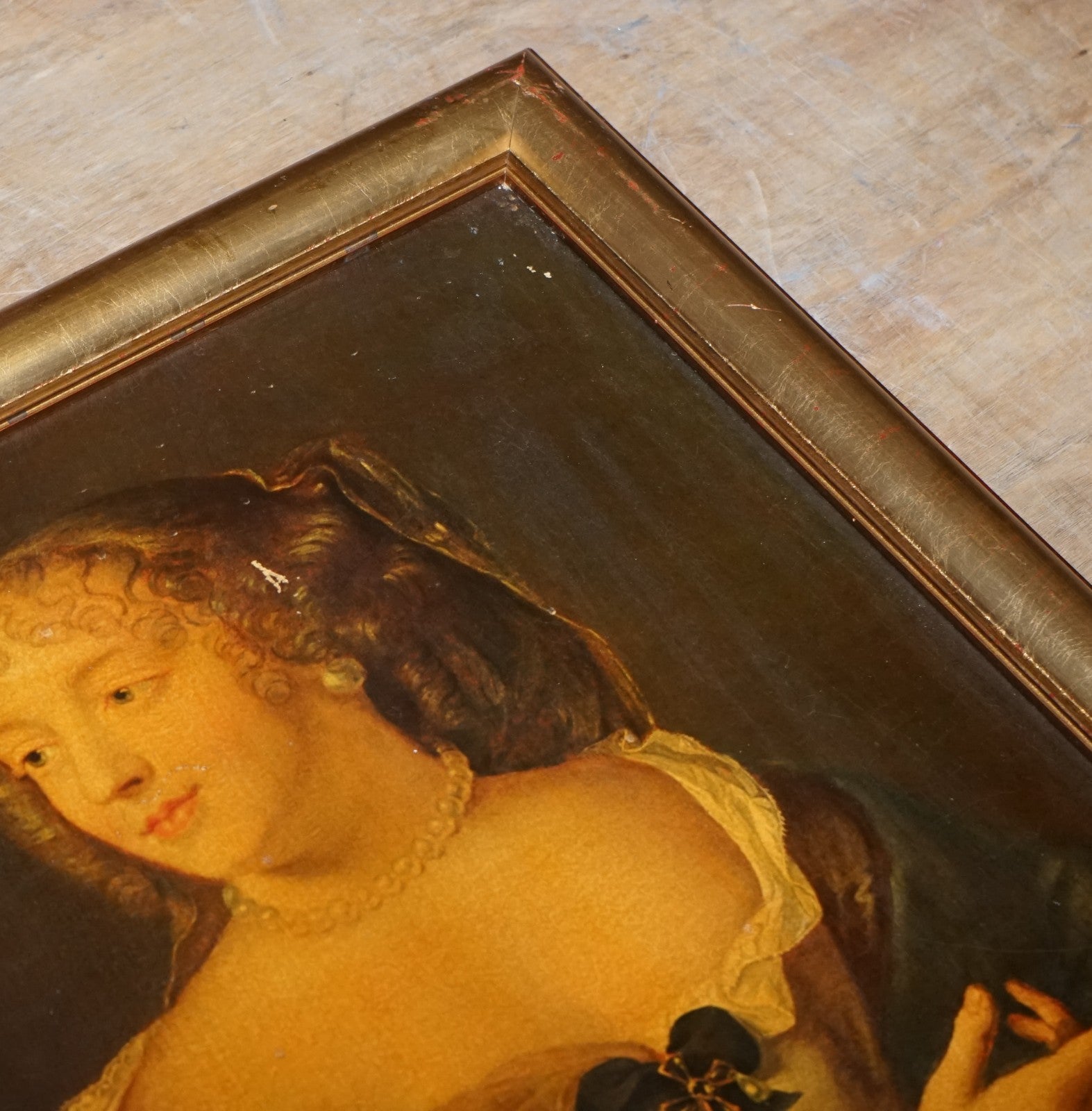 VINTAGE PRINT IN GILTED FRAME ''MADAME DE SÉVIGNÉ'' FRENCH ARISTOCRAT 86 X 56 CM