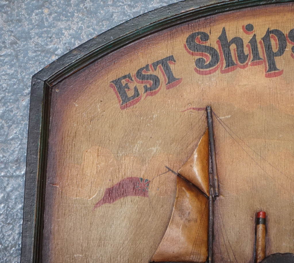 ORGINAL 1960'S PUB SIGN HAND PAINTED ''EST SHIPS STORES 1851'' SOLID WOOD