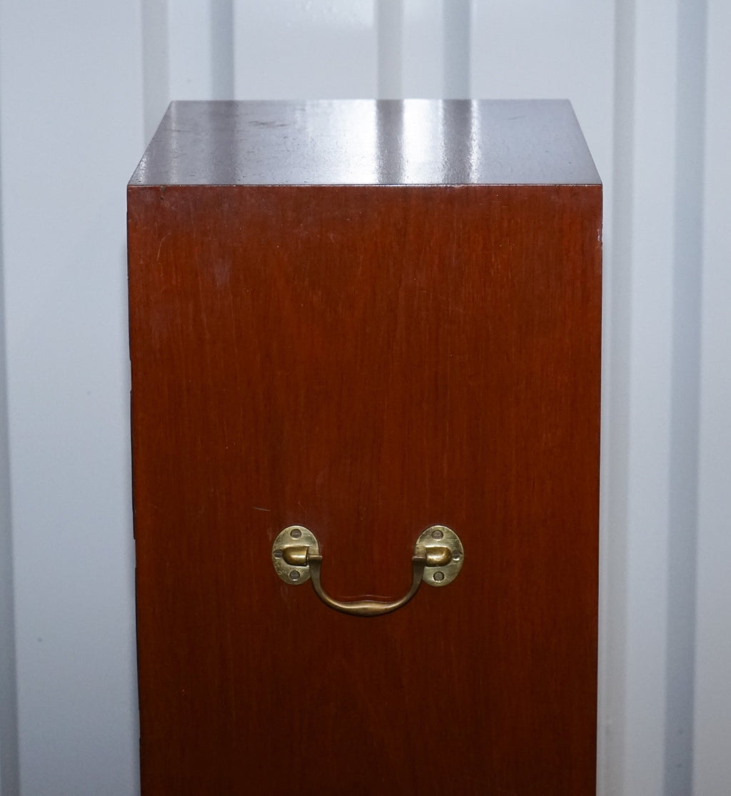 MILITARY CAMPAIGN STYLE TALLBOY TALL  CHEST OF DRAWERS BRASS HANDLES