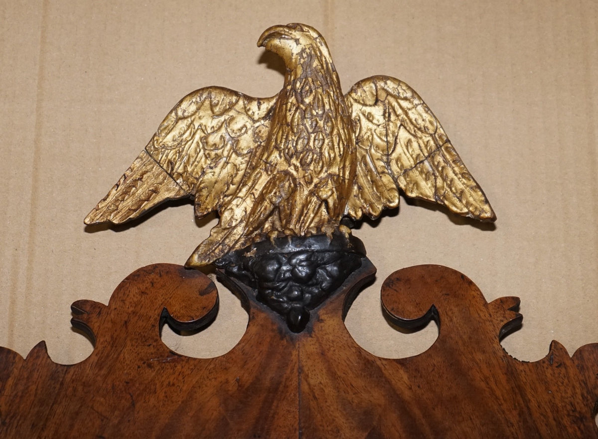 ANTIQUE GEORGIAN CIRCA 1760 THOMAS CHIPPENDALE STYLE GILDED EAGLE WALL MIRROR