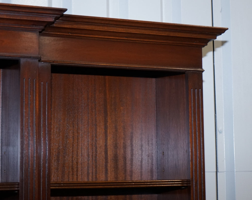 REGENCY STYLE BREAKFRONT OPEN BOOKCASE DISPLAY CABINET SHELVES & CUPBOARDS