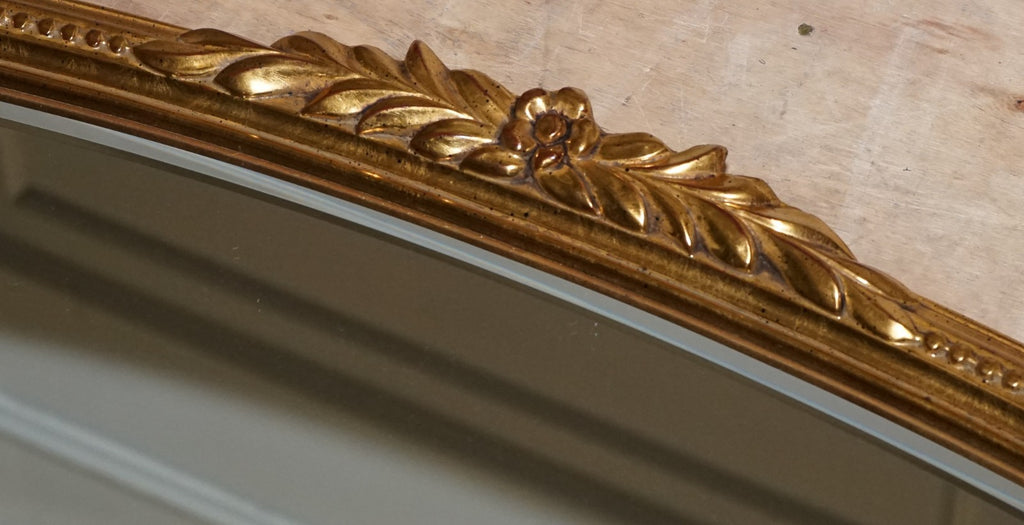 VINTAGE VICTORIAN STYLE GILTED OVERMANTEL WALL MIRROR