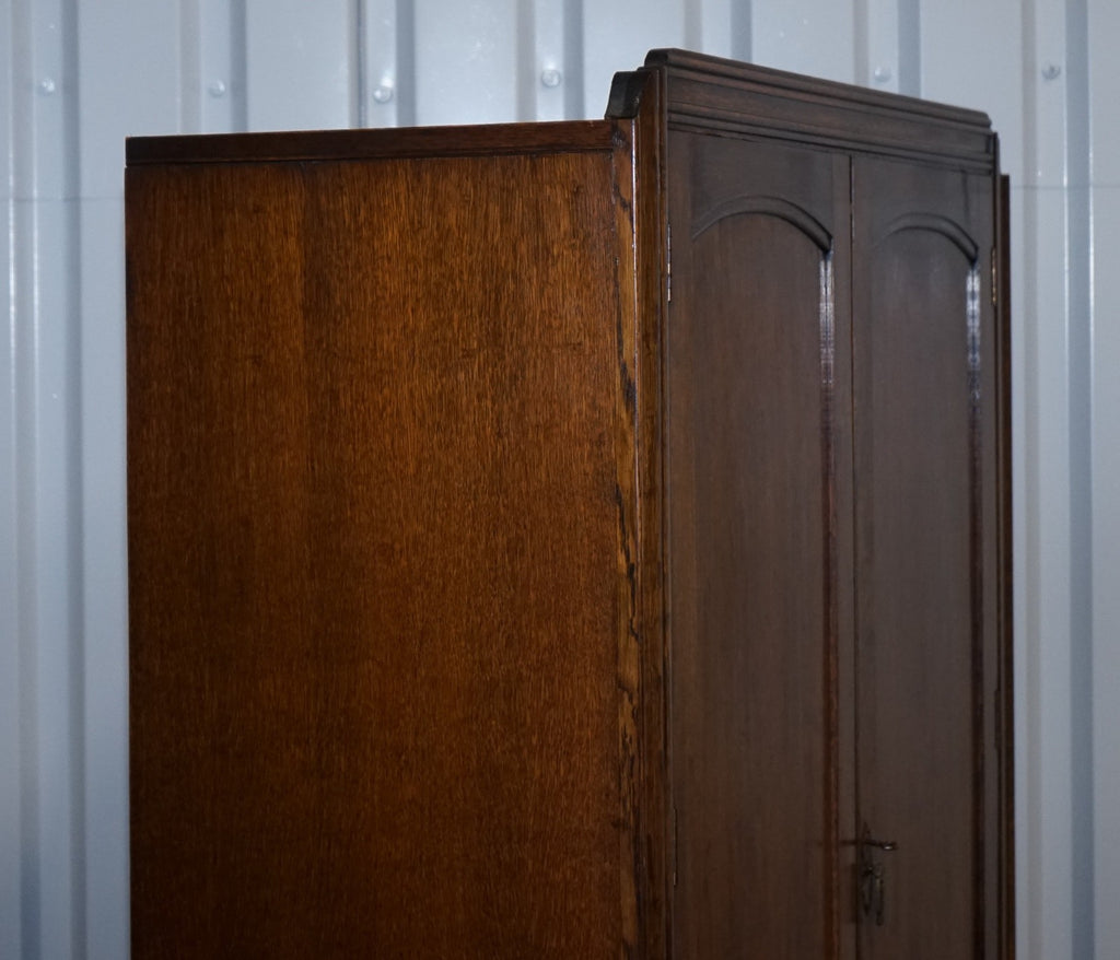 ANTIQUE ENGLISH OAK TWO DOOR WARDROBE