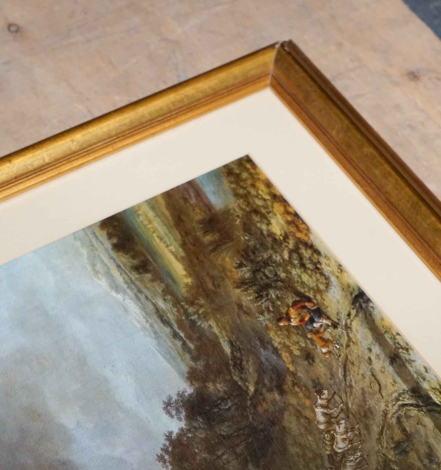 VINTAGE FRAMED PRINT IN GOLD FRAME BY DUTCH PAINTER JAN WIJNANTS 74 X 87 CM