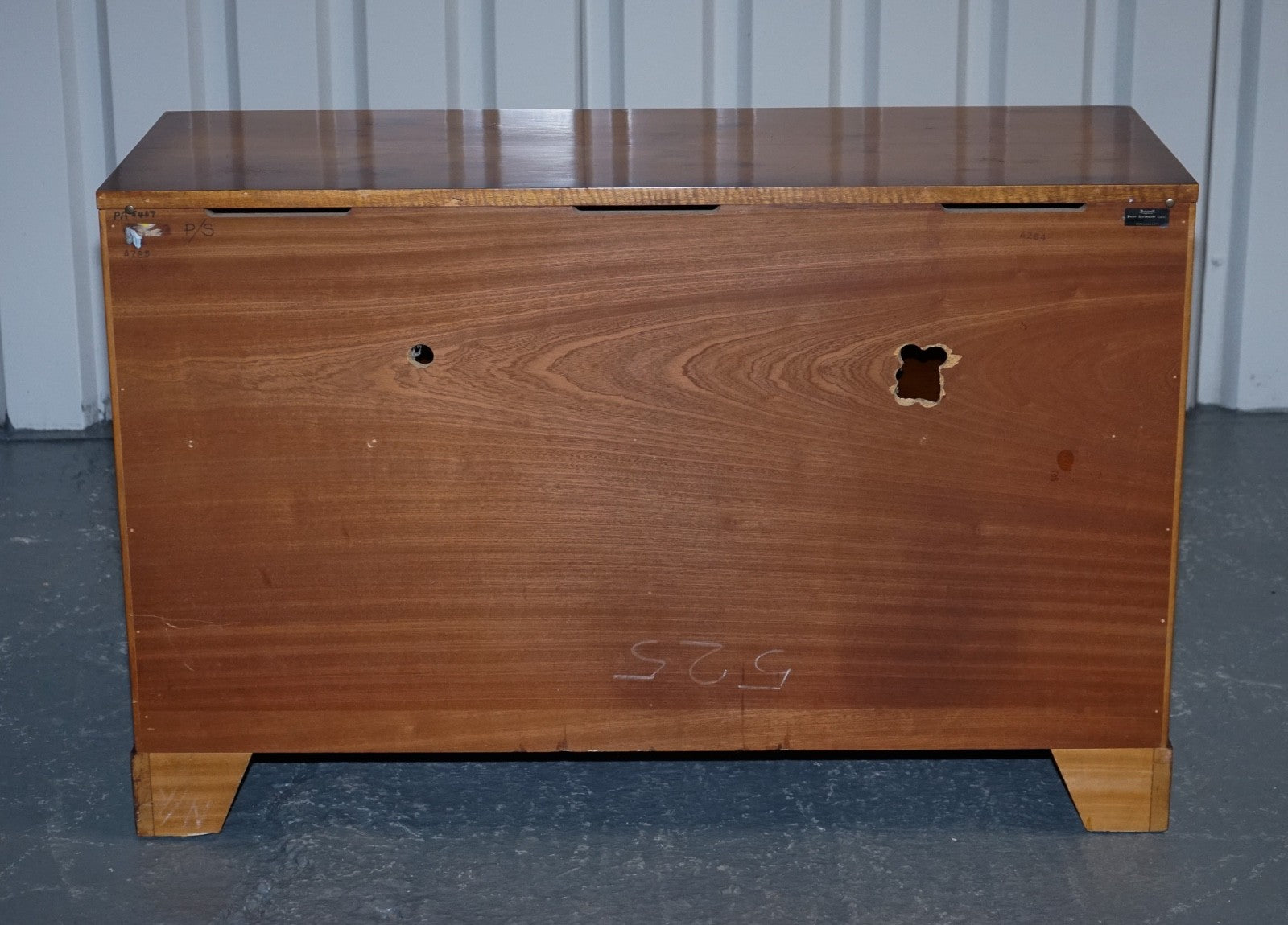 VINTAGE RECORD PLAYER CABINET HIDDEN INSIDE MILITARY CAMPAIGN CHEST OF DRAWERS