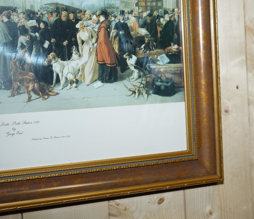 VINTAGE PRINT 'COMING SOUTH PERTH STATION'  1876 BY GEORGE EARL IN FRAME