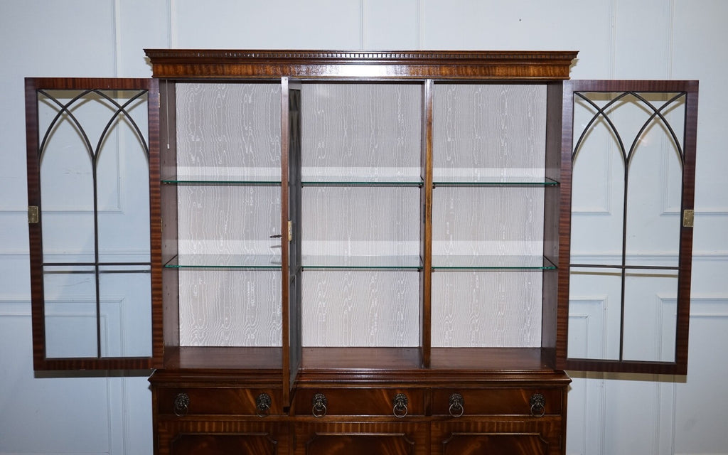 BEVAN FUNNEL GEORGIAN STYLE DISPLAY CABINET BOOKCASE GLASS SHELVES AND LIGHTS