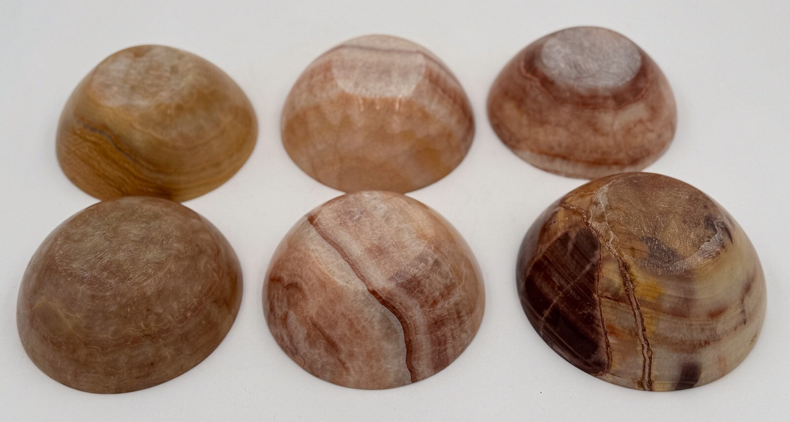 SET OF SIX VINTAGE ONYX PLATE AND BOWL HANDMADE IN EGYPT