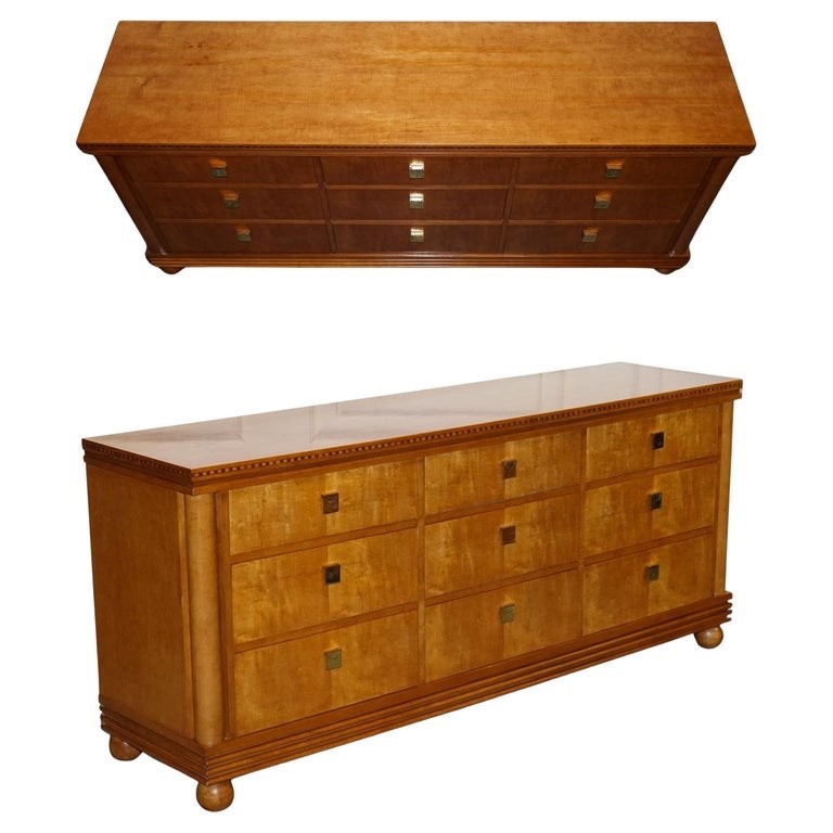 AMERICAN HICKORY WHITE GENESIS BIEDERMEIER DRESSER SIDEBOARD BANK OF DRAWERS