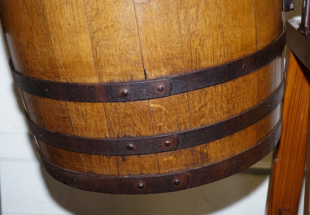 ANTIQUE VICTORIAN CIRCA 1885 ENGLISH G. LLEWELLIN & SONS BUTTER CHURN