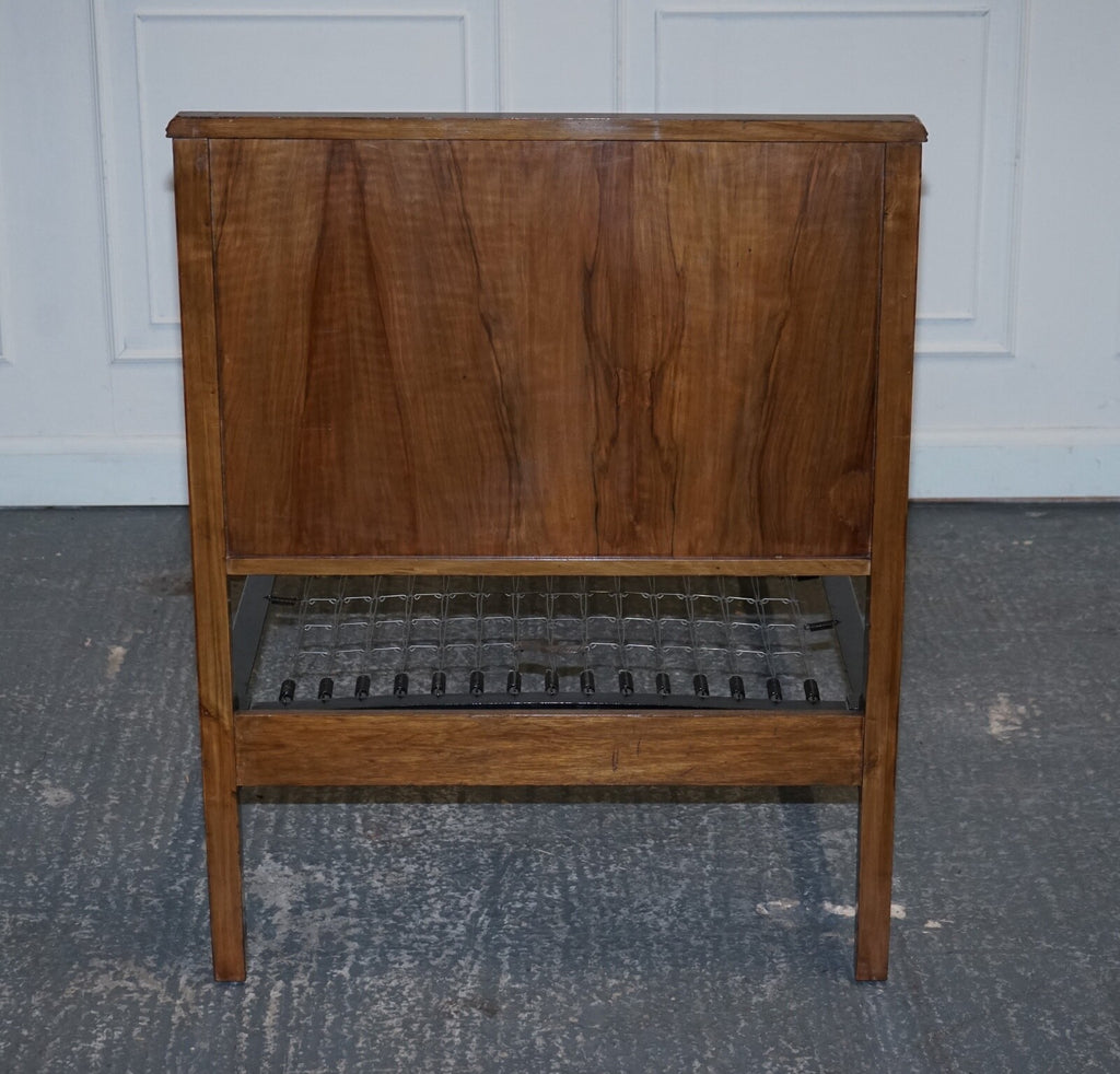 ART DECO BURR WALNUT DECORATIVE INLAID PANELS SINGLE BED (1/2)