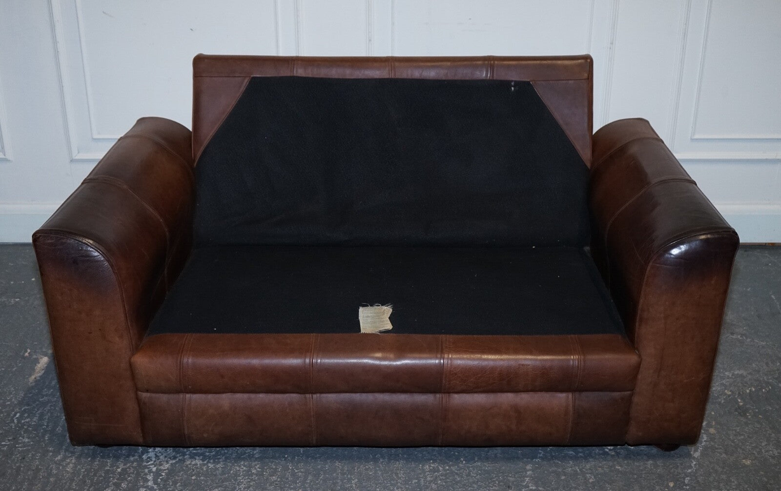 VINTAGE HALO TWO SEATER  BROWN  LEATHER SOFA