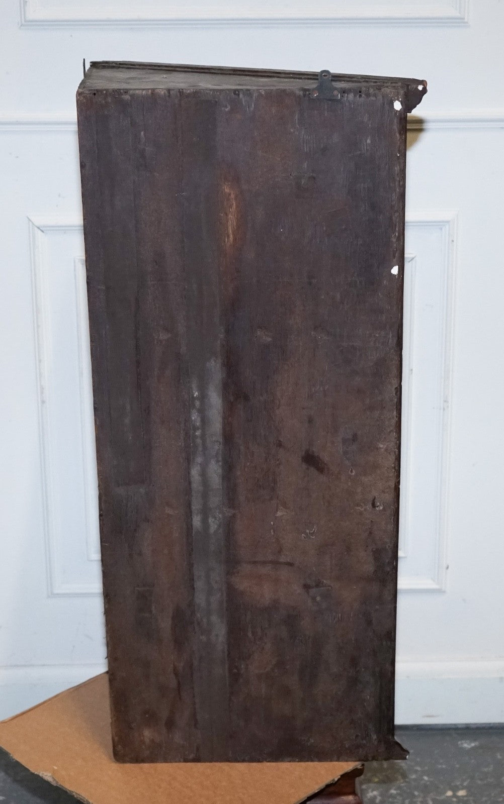 GEORGIAN CORNER HANGING DISPLAY CABINET BOOKCASE GLAZED DOOR DRAWER INSIDE