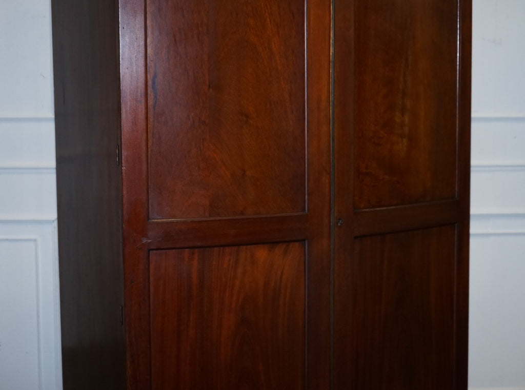 ANTIQUE ENGLISH GEORGE III LINEN PRESS CONVERTED TO WARDROBE