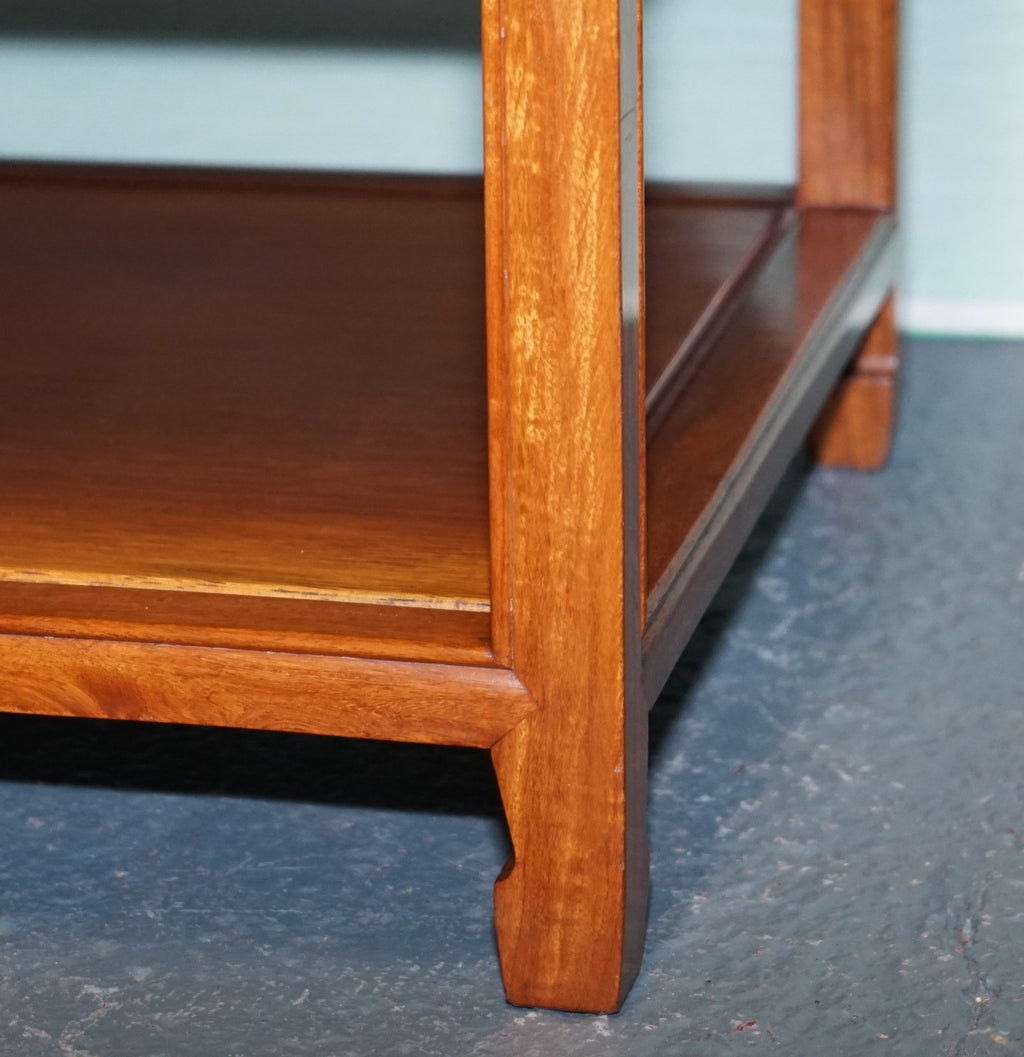ORIENTAL CHINESE VINTAGE TEAK NIGHTSTAND BEDSIDE TABLE WITH DRAWER