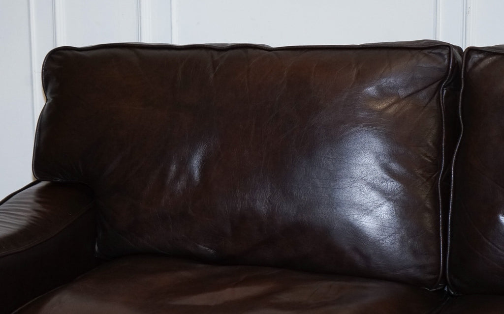 LOVELY VINTAGE CLUB BROWN LEATHER TWO TO THREE SOFA