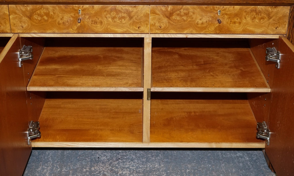 WARD BENNET BRICKEL ASSOCIATES RESTORED PAIR OF BURR WALNUT SIDEBOARDS