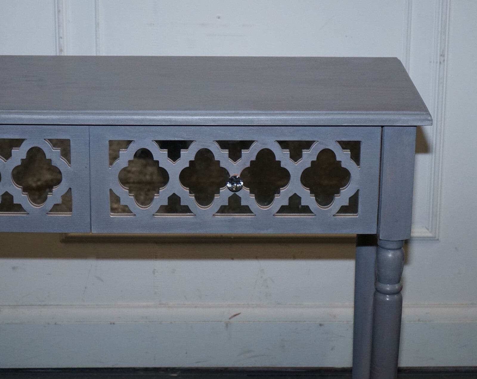 LOVELY HAND PAINTED MIRRORED DRESSING CONSOLE TABLE MATCHING STOOL AVAILABLE