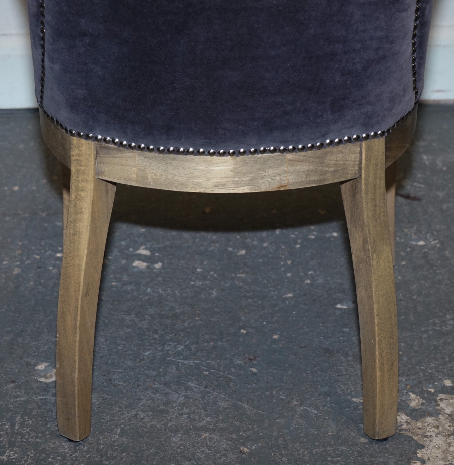 VINTAGE HALO RICHMOND SINGLE DESK OR DINING CHAIR NAVY VELVET FABRIC WITH STUDS