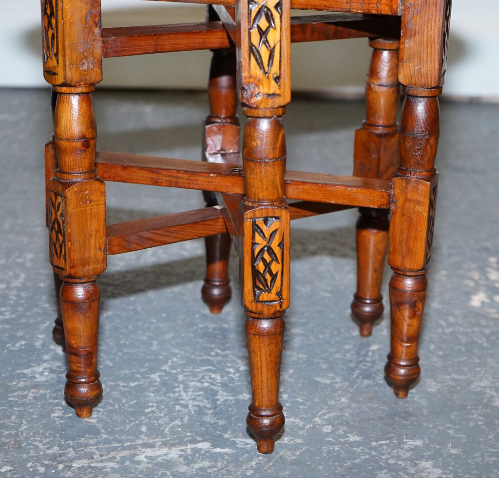 VINTAGE MOORISH MOROCCAN BRASS FOLDING TRAY TABLE