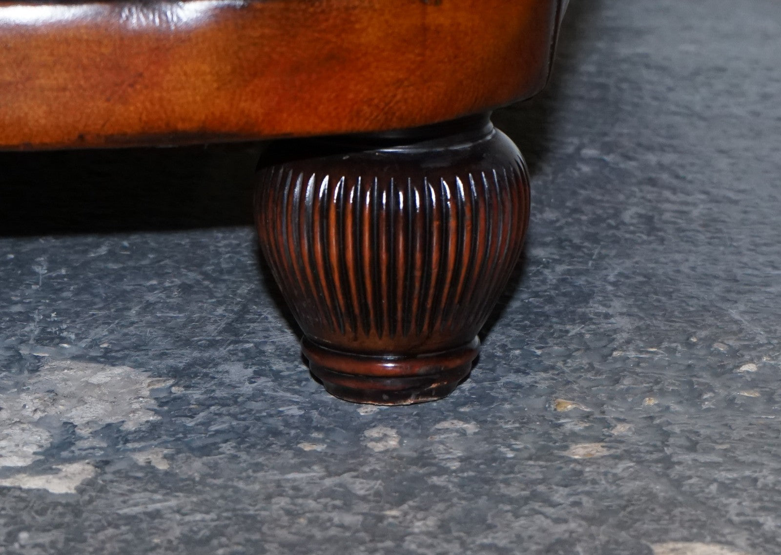 RESTORED HAND DYED LEATHER THREE SEATER CHESTERFIELD TETRAD OSKAR SOFA