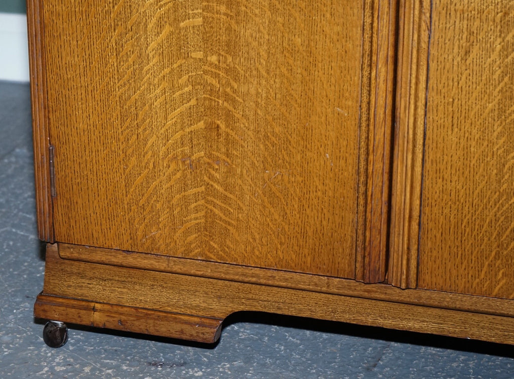 PETITE VINTAGE ART DECO OAK TWO DOOR WARDROBE