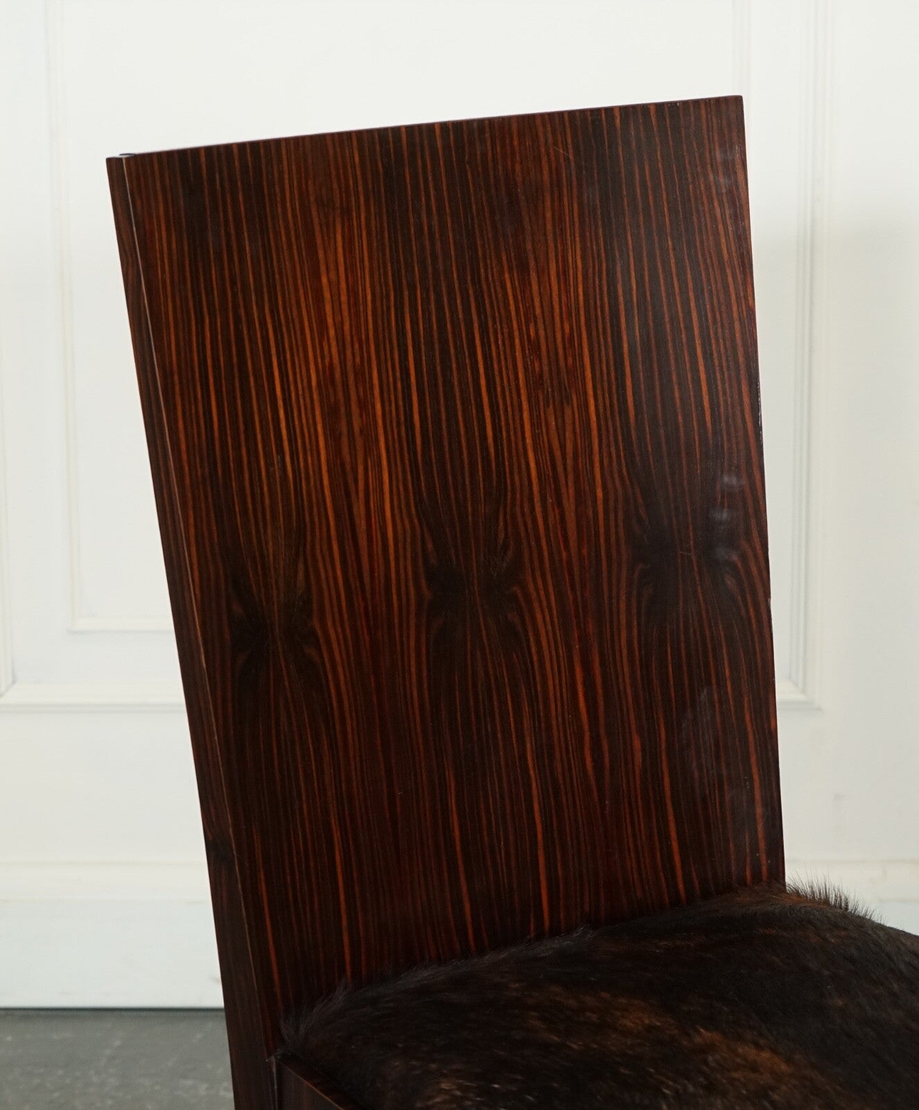 ART DECO STYLE THEODORE ALEXANDER OFFICE SIDE CHAIR WITH PONY HIDE SEAT