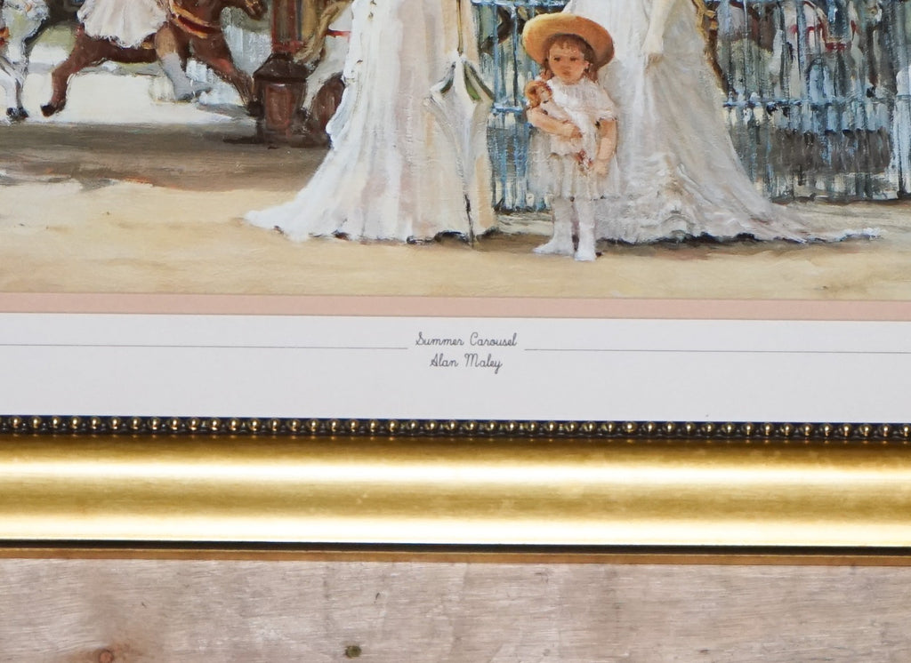 VINTAGE VICTORIAN STYLE PRINT ''SUMMER CAROUSEL'' BY ALAN MALEY 64 X 79 CM