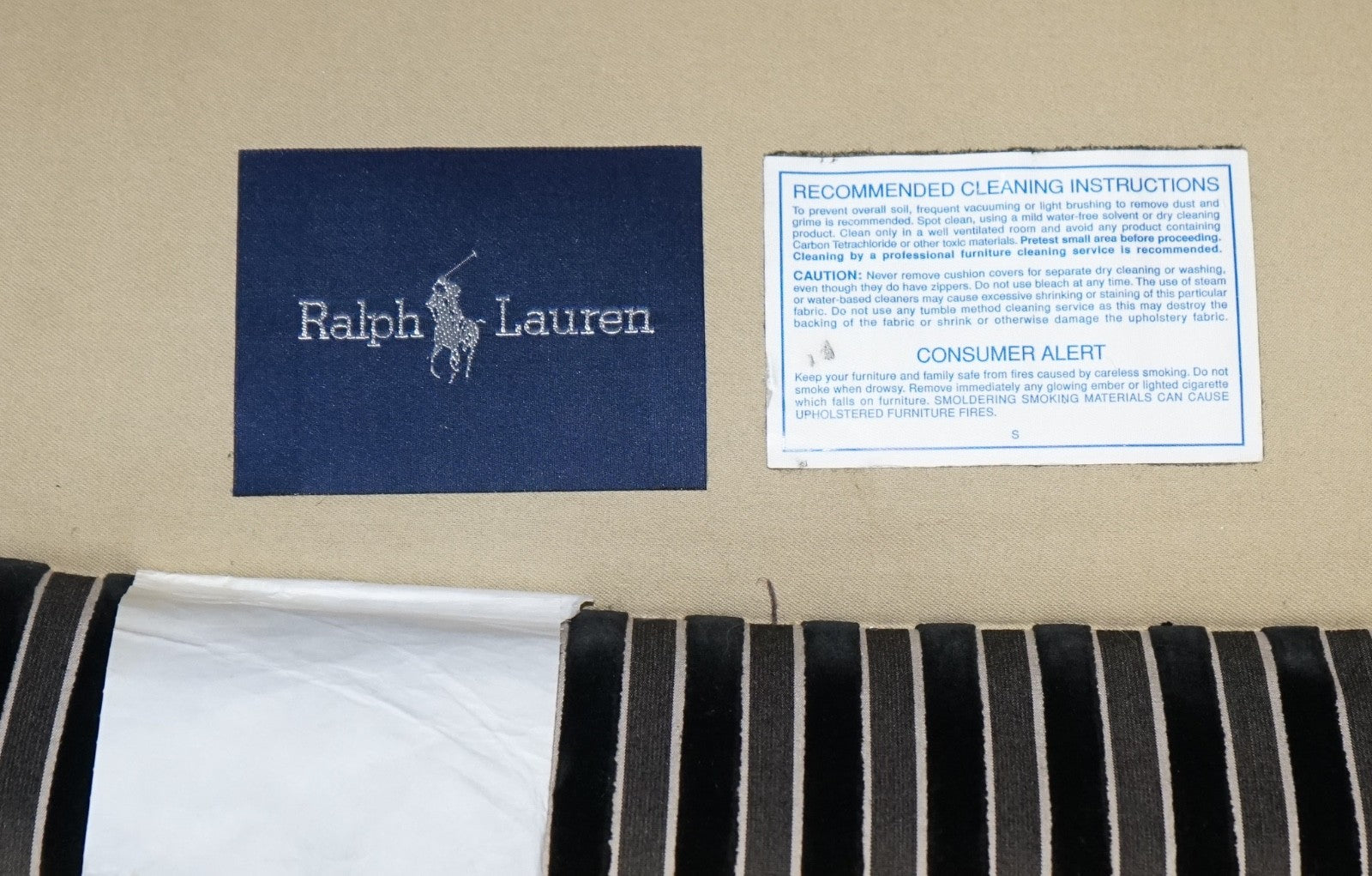 VINTAGE RALPH LAUREN FOR HENREDON STRIPED UPHOLSTERED CHAiR