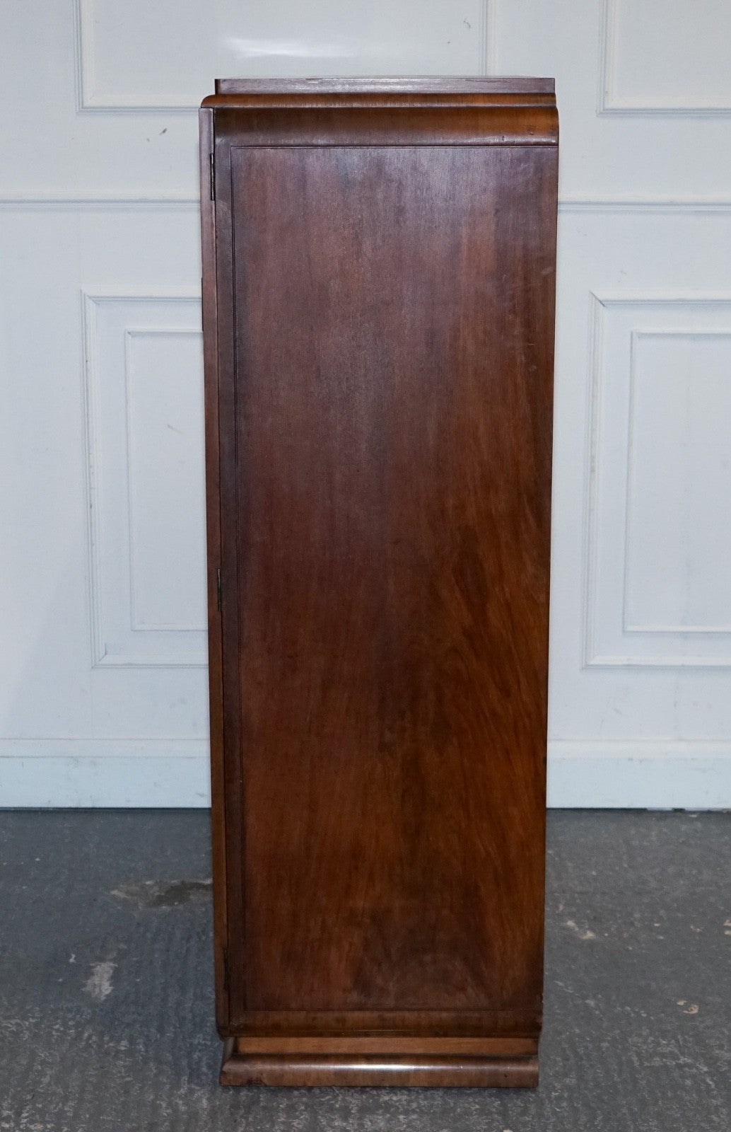 STUNNING ART DECO 1920'S PETITE BURR WALNUT TWO DOOR WARDROBE OR AMOIRE