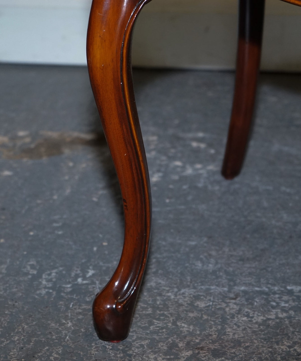 VINTAGE FRENCH STYLE WALNUT UPHOLSTERED SALON ARMCHAIR