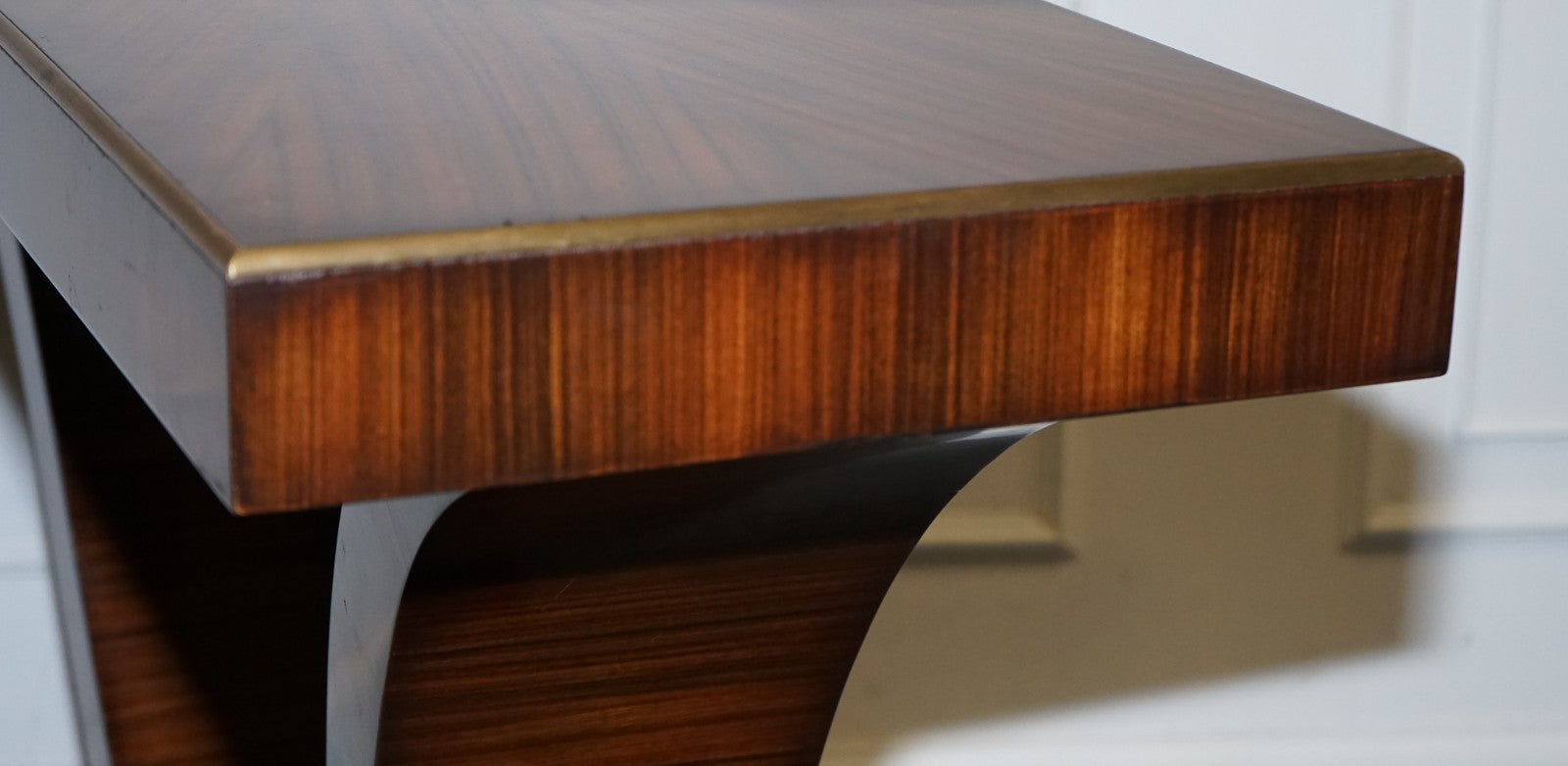 ART DECO EXOTIC MORADO & BRASS VANCUCCI SUNBURST CONSOLE BY THEODORE ALEXANDER