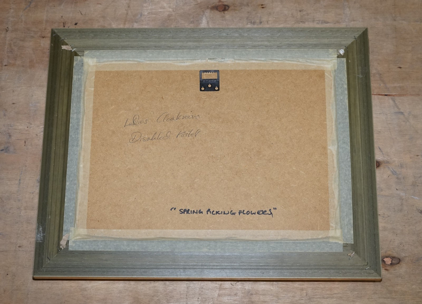 PAINTING PRINT GOLDEN FRAME''PICKING FLOWERS''BY ALFRED GLENDENING JR. 42X52 CM