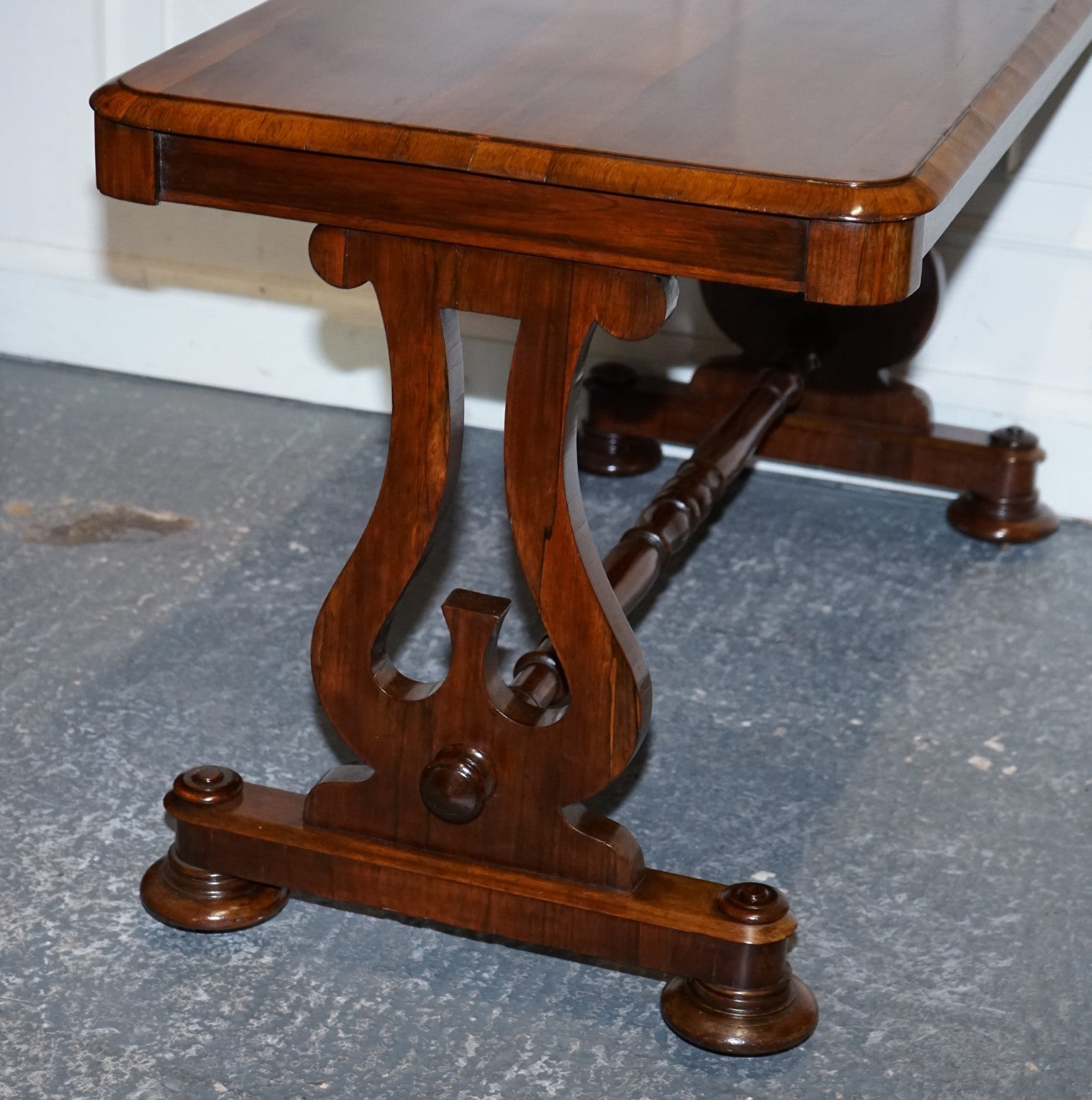 FULLY RESTORED ANTIQUE EARLY VICTORIAN HARDWOOD LIBRARY WRITING TABLE