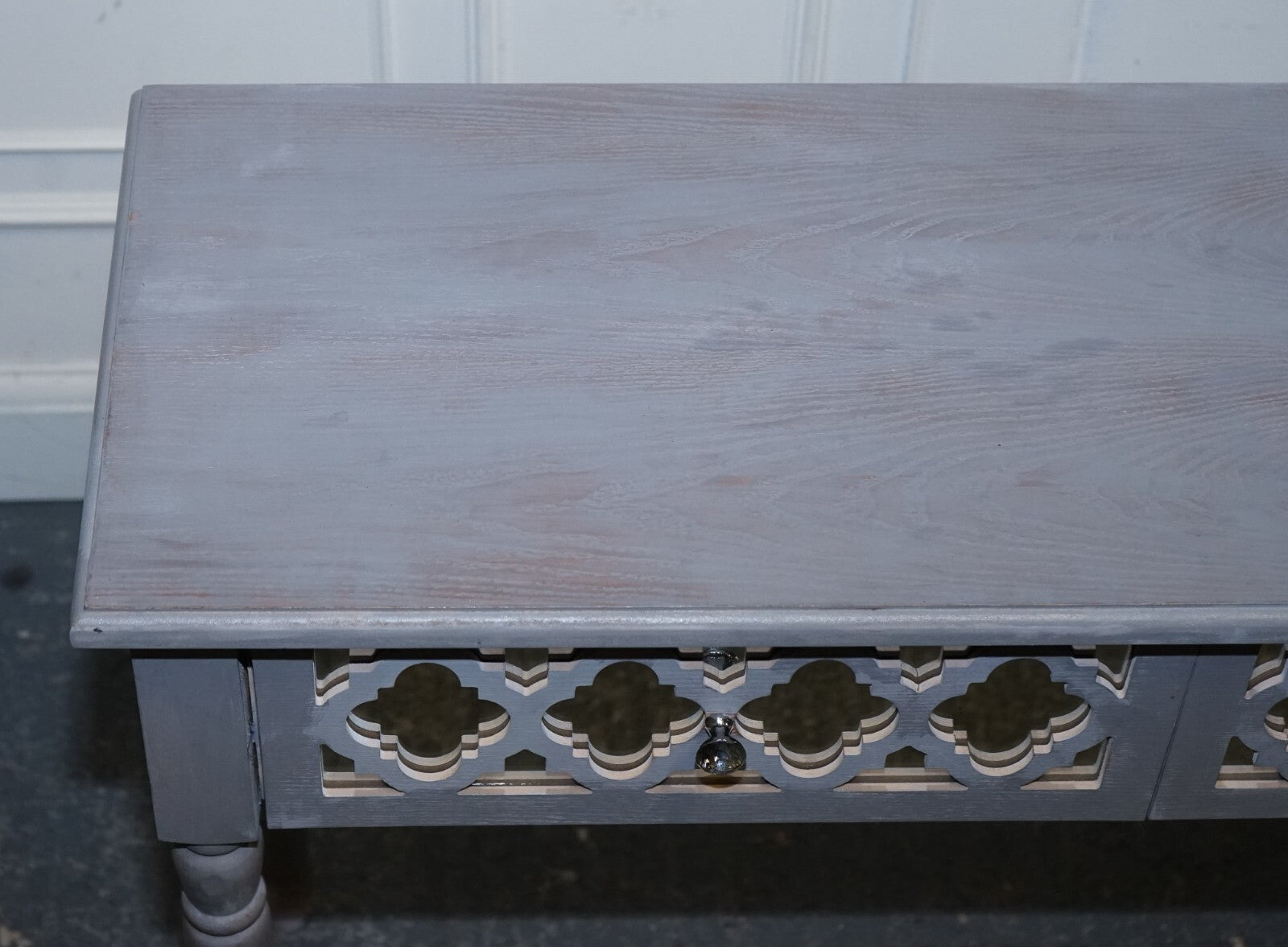 LOVELY HAND PAINTED MIRRORED DRESSING CONSOLE TABLE MATCHING STOOL AVAILABLE